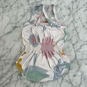 Bao Bab Girls Bubble Romper Retro Shapes Sz 6-12 Mo